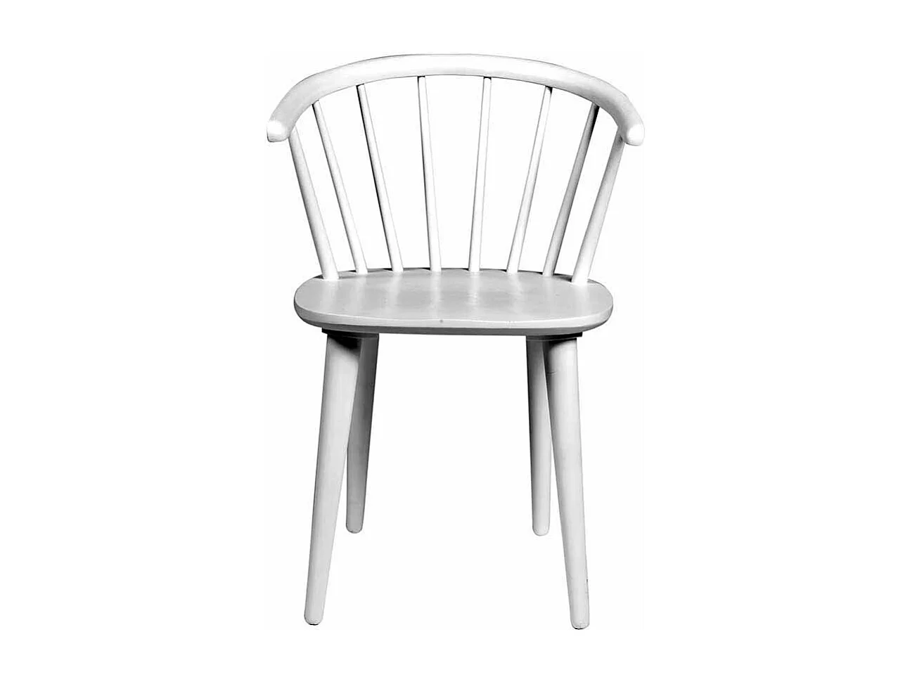 Holzstuhl in Weiß mit halbrunder Lehne (2er Set)