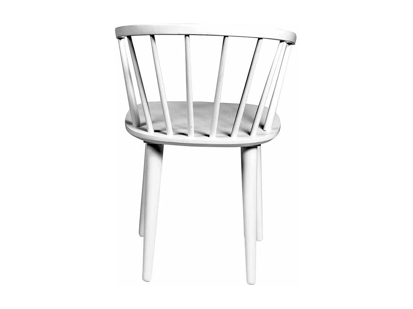 Holzstuhl in Weiß mit halbrunder Lehne (2er Set)