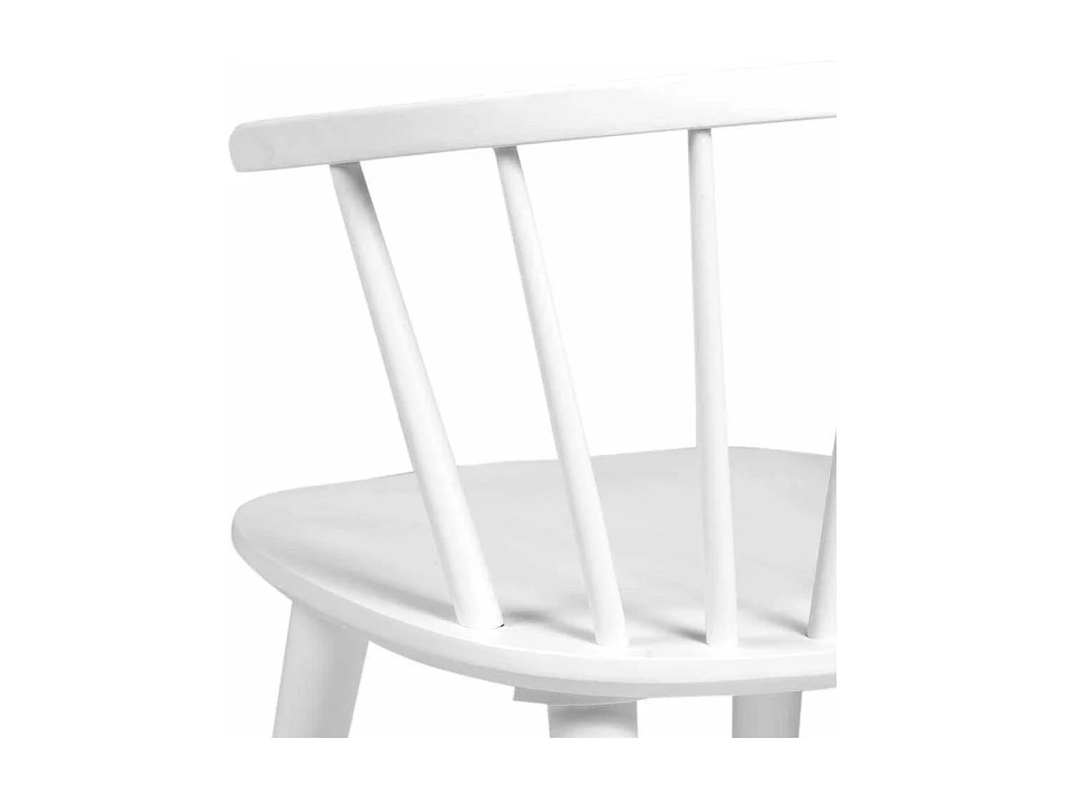 Holzstuhl in Weiß mit halbrunder Lehne (2er Set)