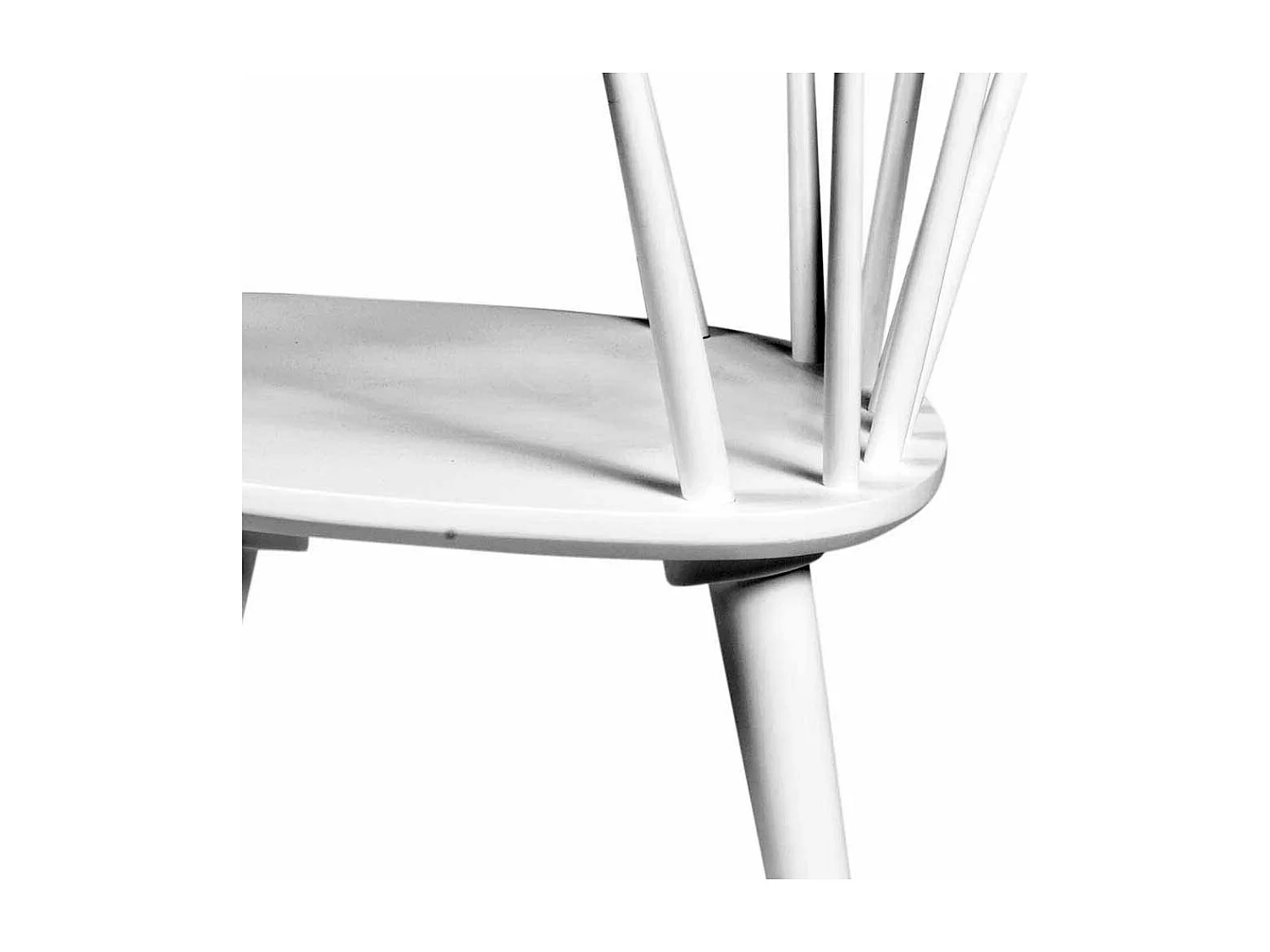 Holzstuhl in Weiß mit halbrunder Lehne (2er Set)