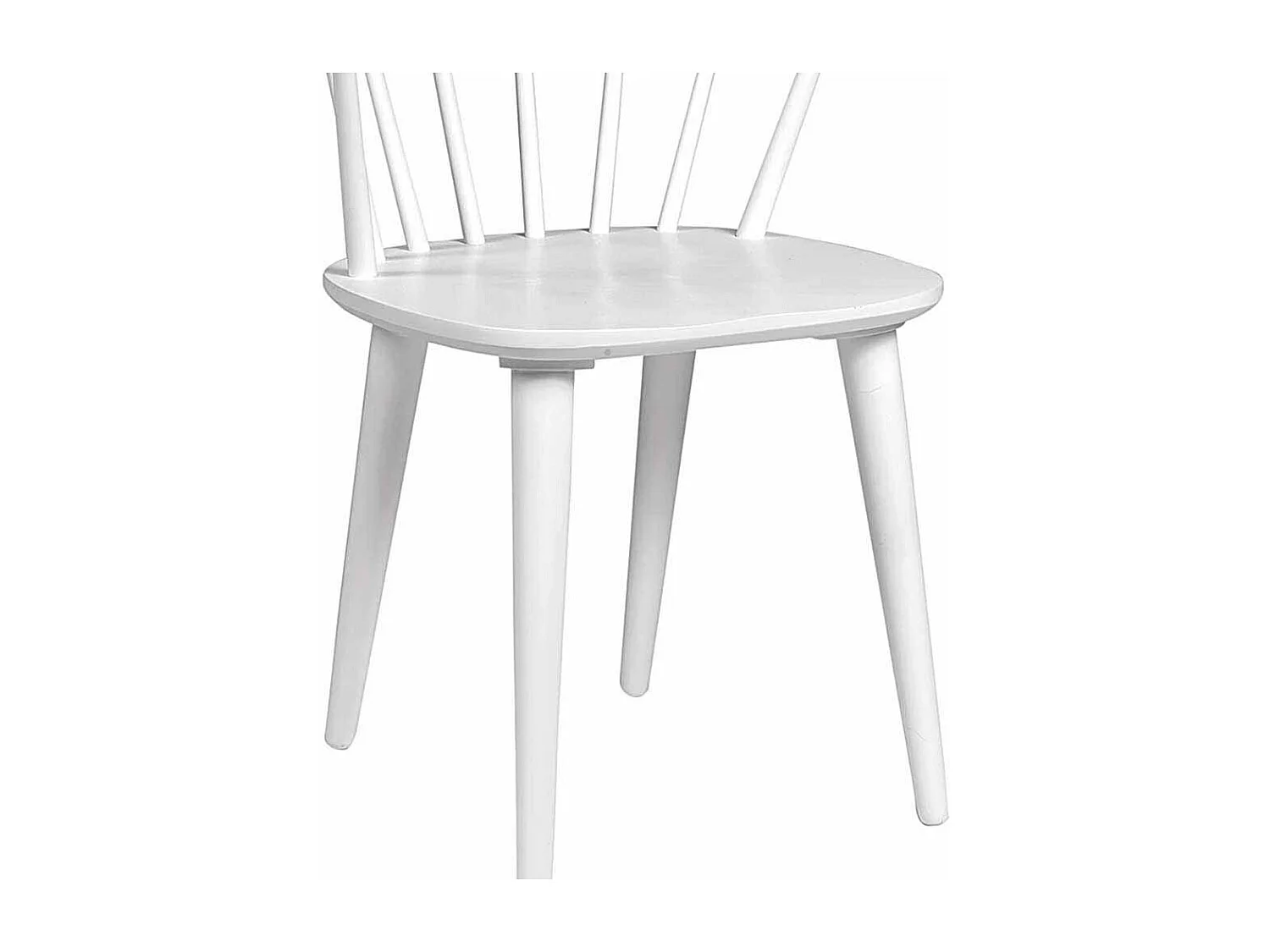 Holzstuhl in Weiß mit halbrunder Lehne (2er Set)