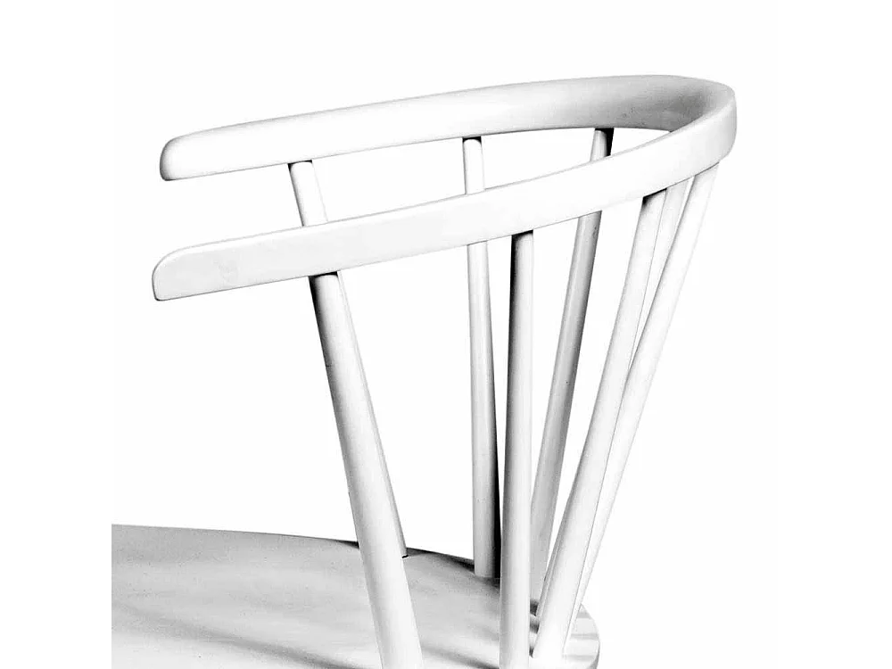 Holzstuhl in Weiß mit halbrunder Lehne (2er Set)