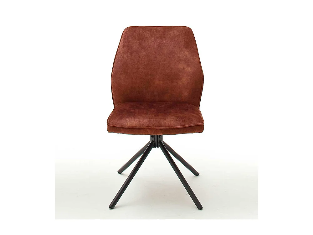 Drehbare Polsterstühle in Rostfarben Velours Metallgestell (2er Set)