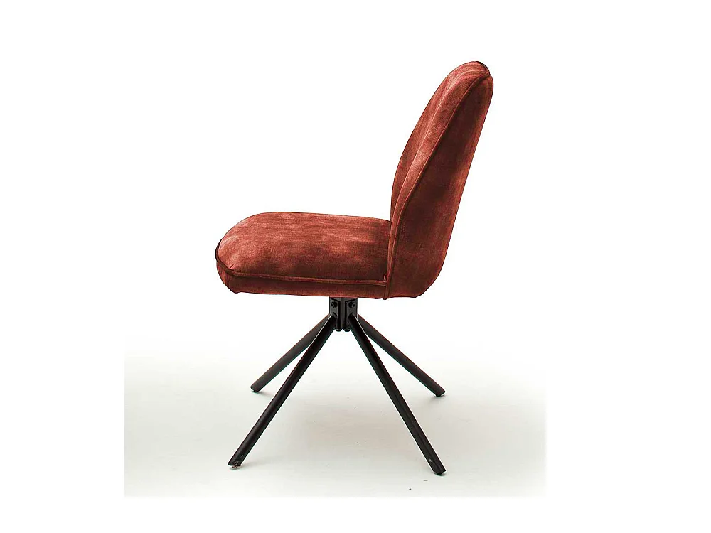 Drehbare Polsterstühle in Rostfarben Velours Metallgestell (2er Set)