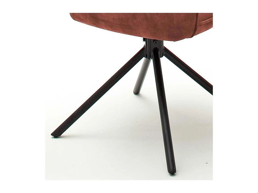 Drehbare Polsterstühle in Rostfarben Velours Metallgestell (2er Set)