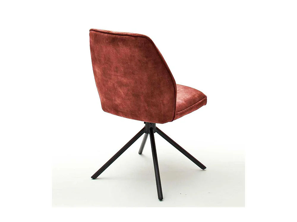 Drehbare Polsterstühle in Rostfarben Velours Metallgestell (2er Set)