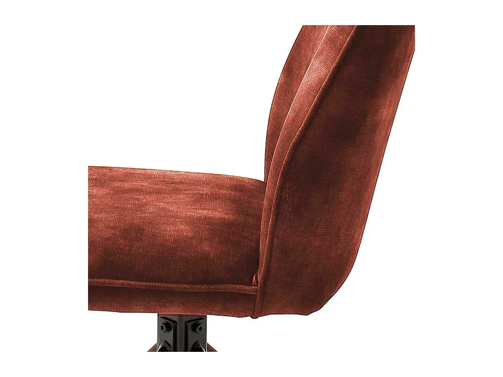 Drehbare Polsterstühle in Rostfarben Velours Metallgestell (2er Set)