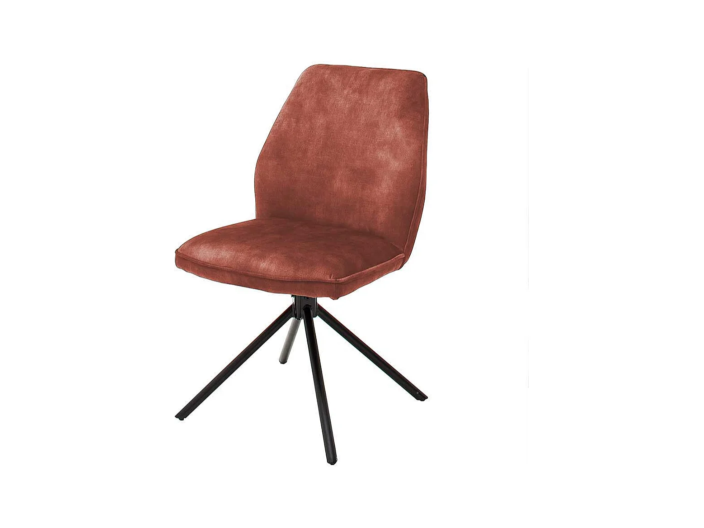 Drehbare Polsterstühle in Rostfarben Velours Metallgestell (2er Set)