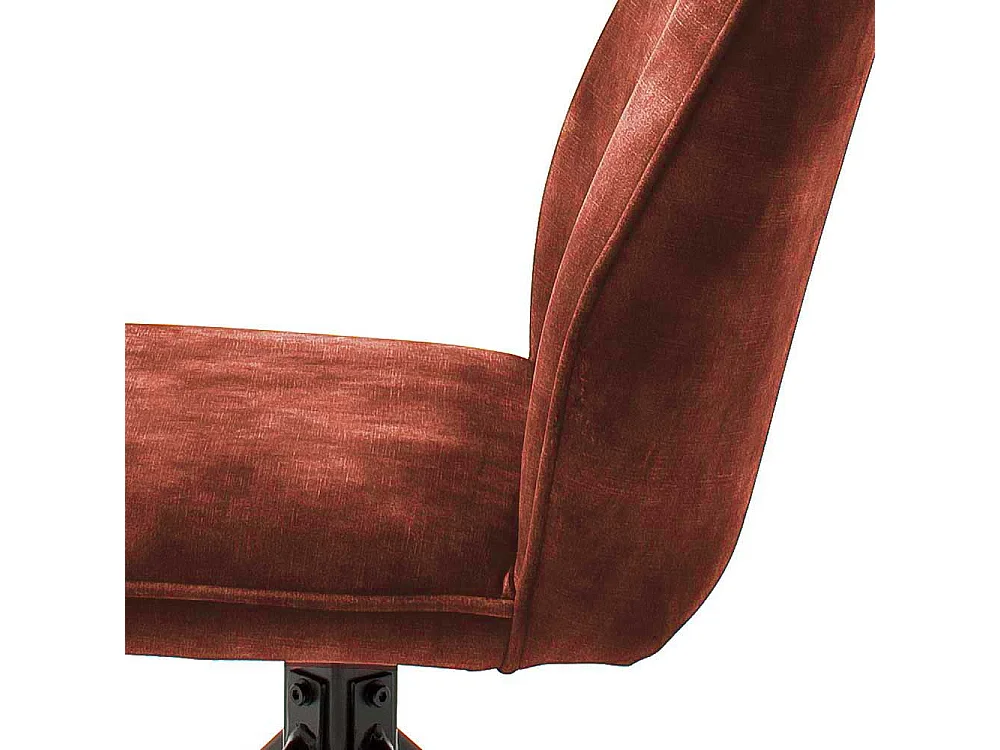 Drehbare Polsterstühle in Rostfarben Velours Metallgestell (2er Set)
