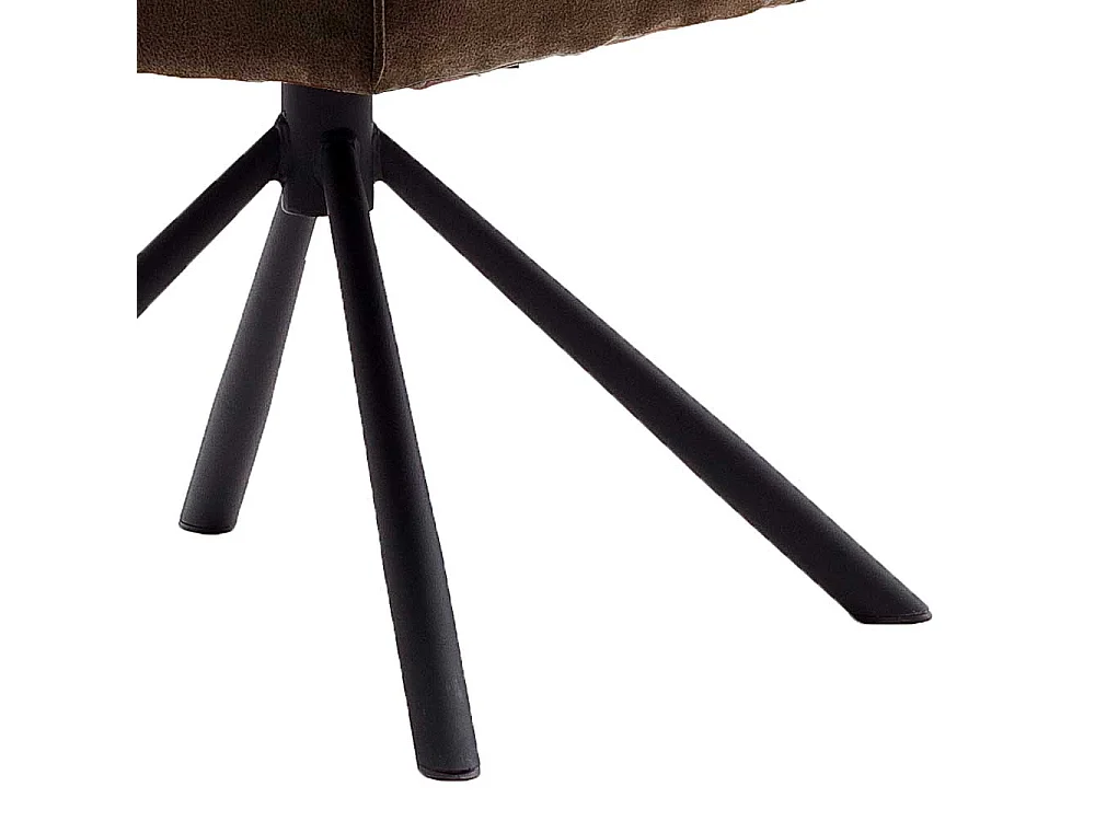 Hochlehner in Hellbraun und Schwarz Metallgestell (2er Set)