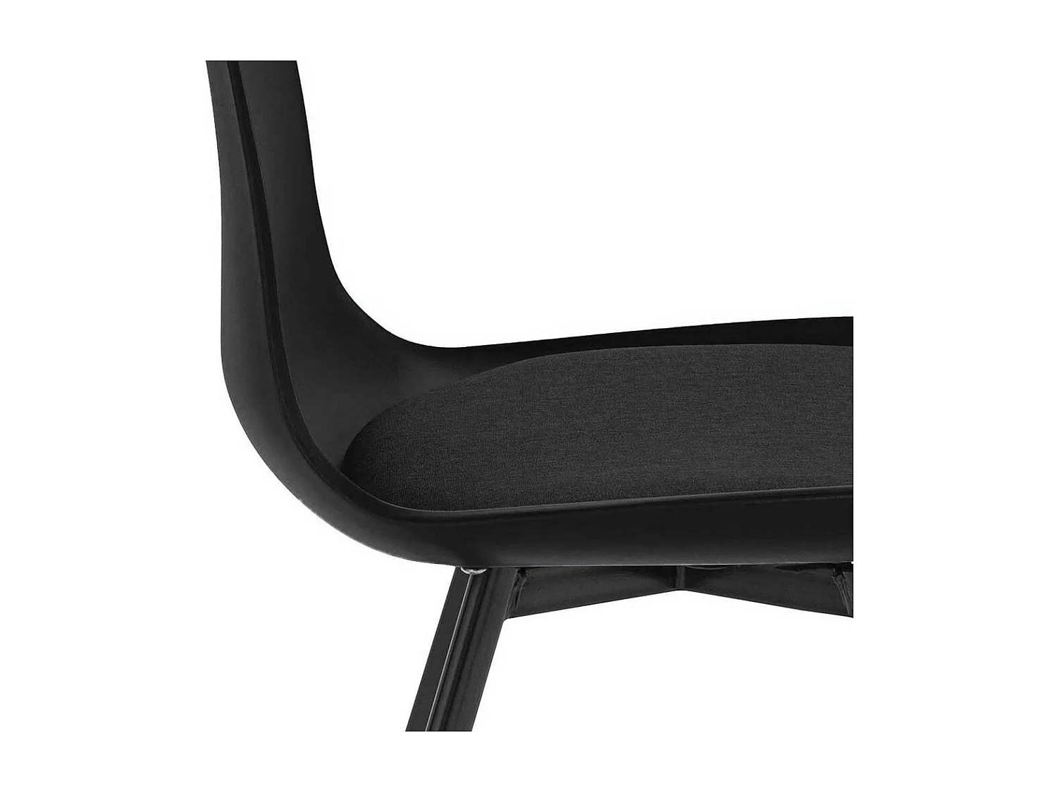 Moderne Esstisch Stühle in Schwarz Kunststoff (2er Set)