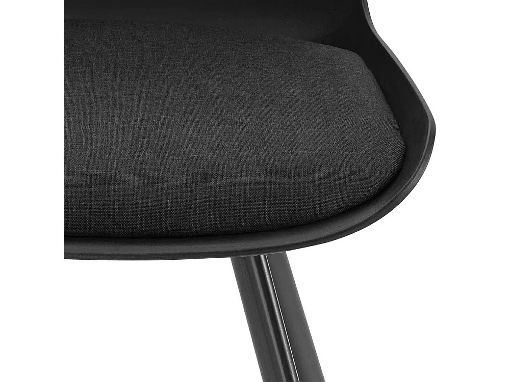 Moderne Esstisch Stühle in Schwarz Kunststoff (2er Set)