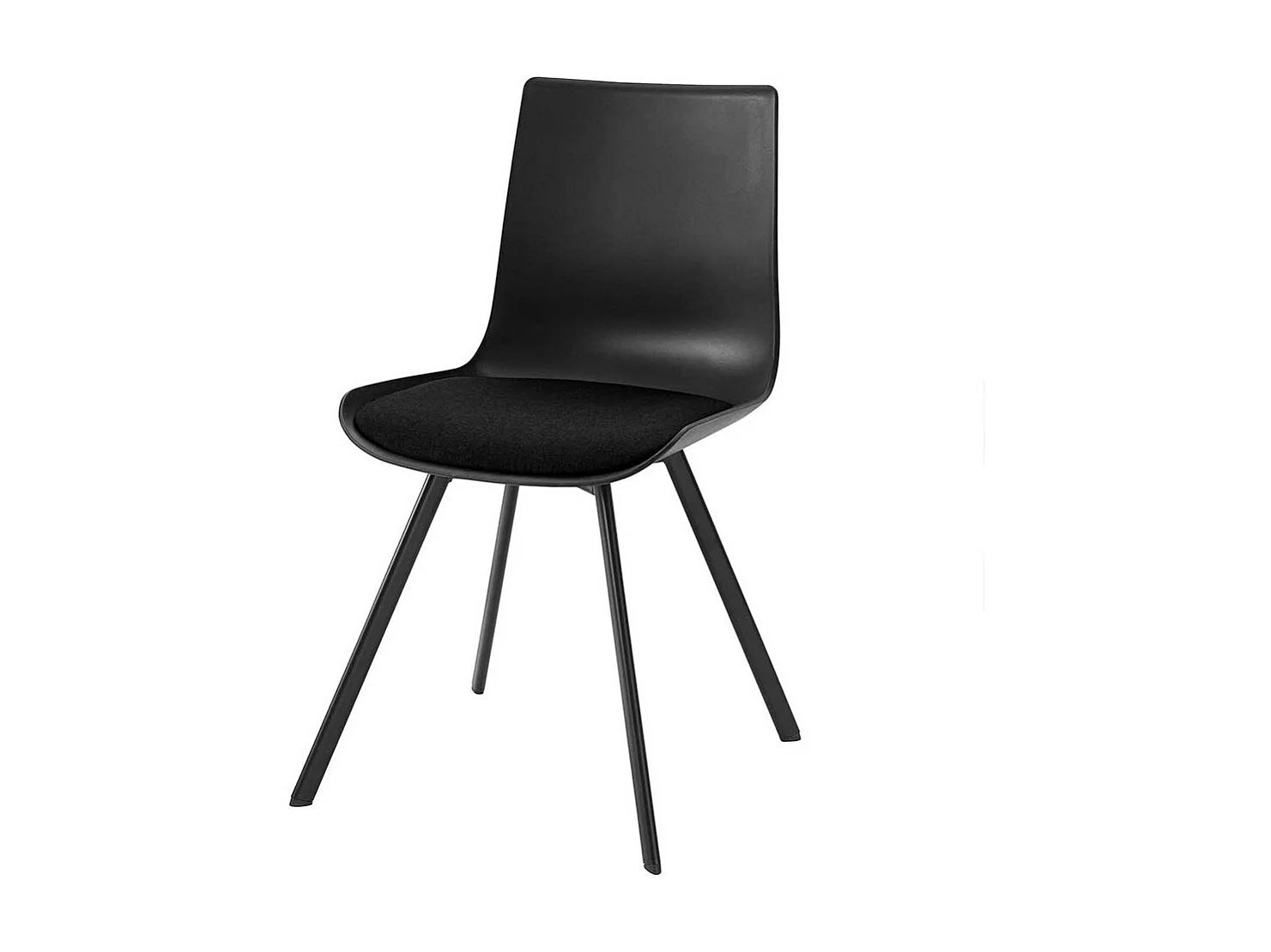 Moderne Esstisch Stühle in Schwarz Kunststoff (2er Set)