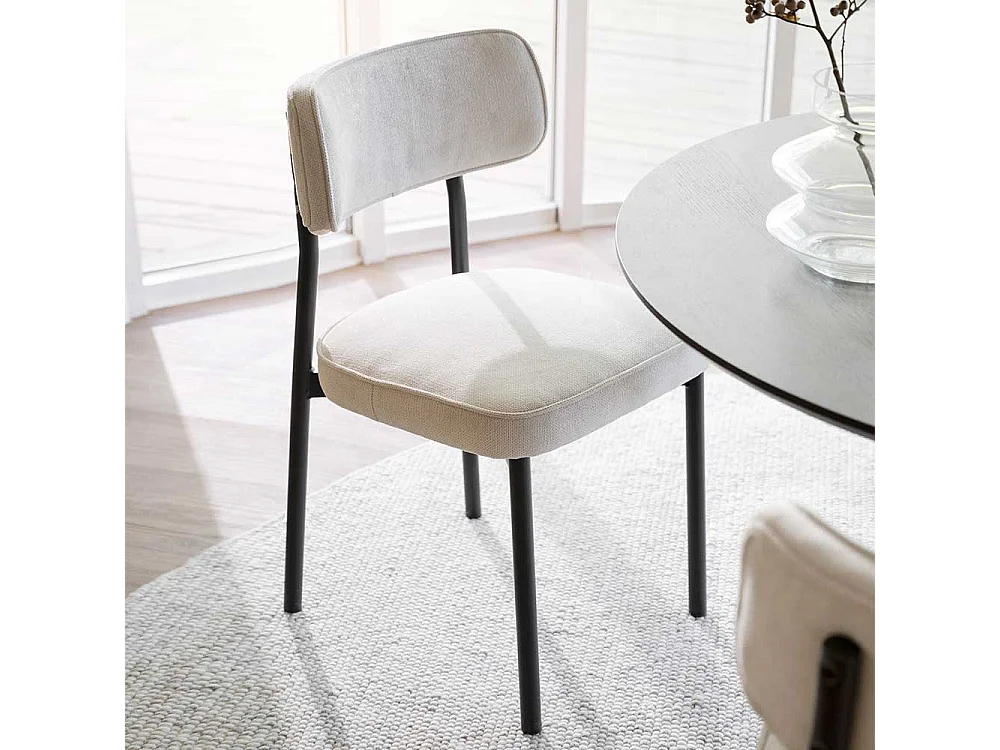 Esstisch Stühle in modernem Design Gestell aus Metall (2er Set)