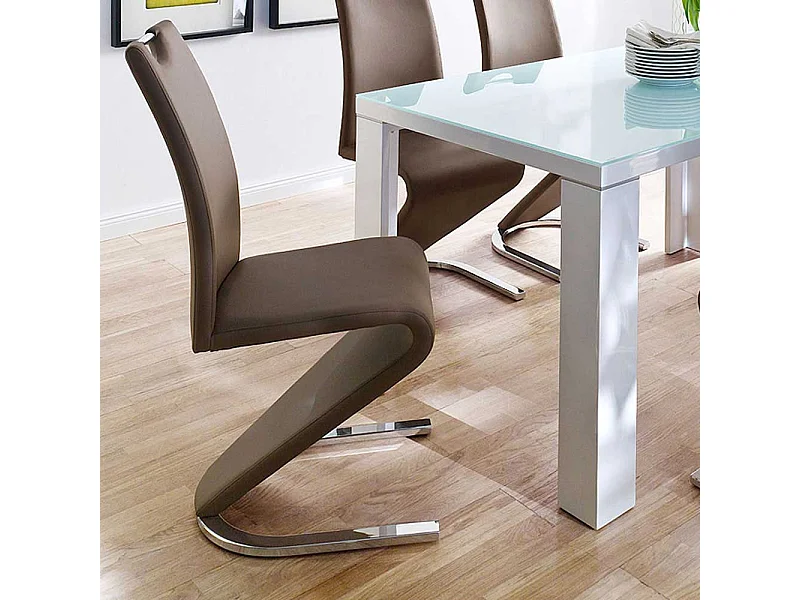 Esszimmerstuhl in Braun modern (2er Set)