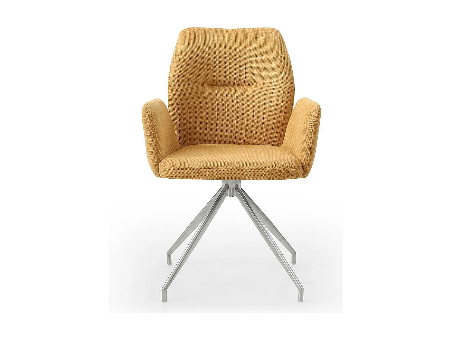 Esstisch Drehstuhl in Gelb und Silber Armlehnen