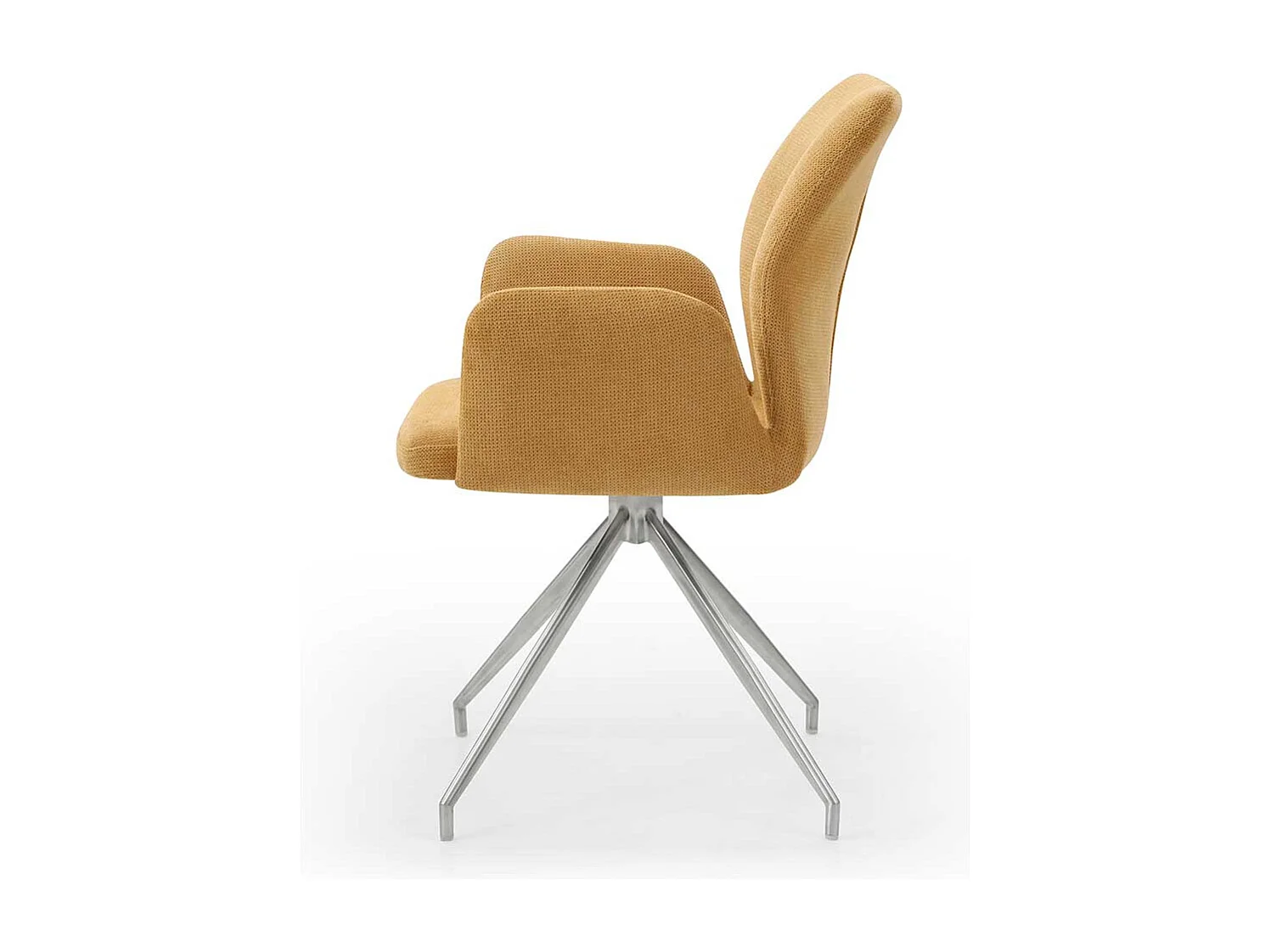 Esstisch Drehstuhl in Gelb und Silber Armlehnen