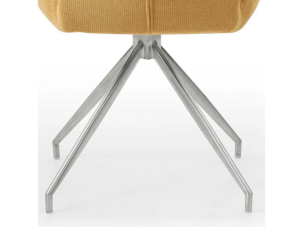 Esstisch Drehstuhl in Gelb und Silber Armlehnen