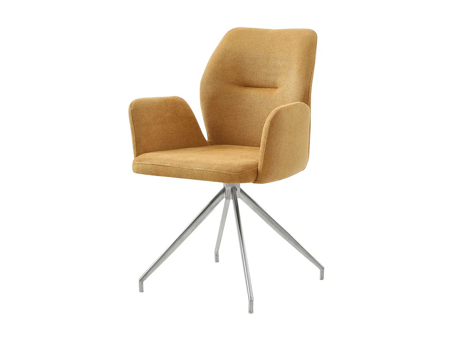 Esstisch Drehstuhl in Gelb und Silber Armlehnen