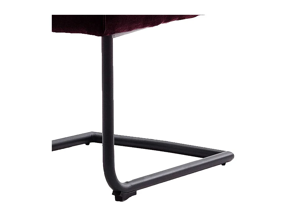 Freischwingerst�hle in Dunkelrot hoher Lehne (2er Set)