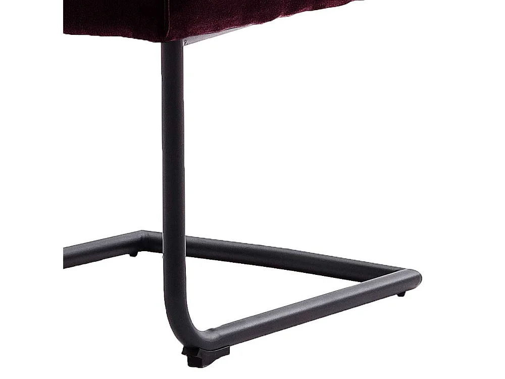 Freischwingerst�hle in Dunkelrot hoher Lehne (2er Set)