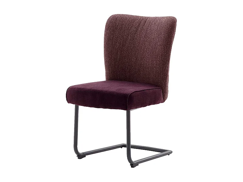 Freischwingerst�hle in Dunkelrot hoher Lehne (2er Set)