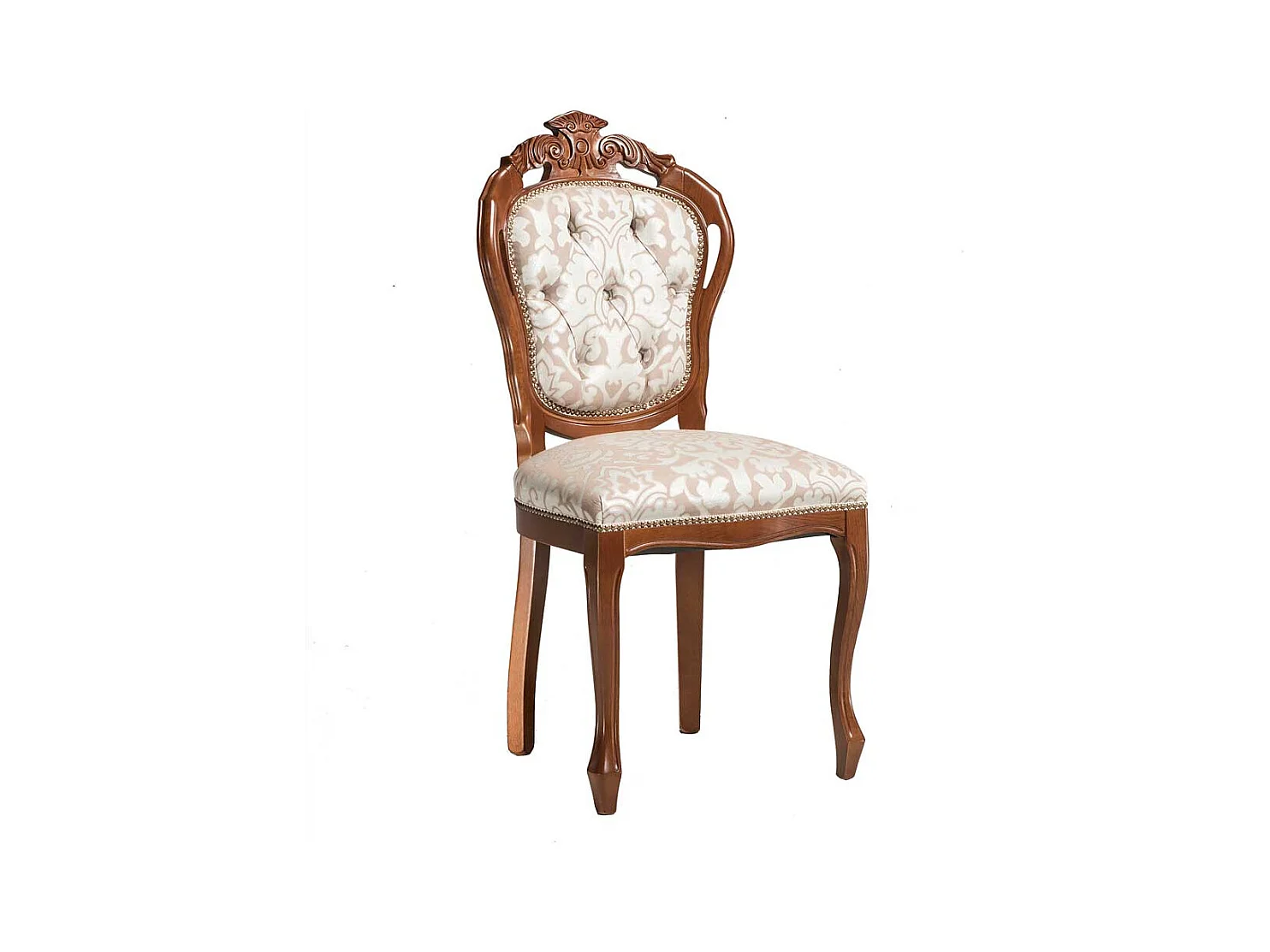 Esszimmerstuhl Polsterstuhl mit gepolsterter Rückenlehne im Barockstil (2er Set)