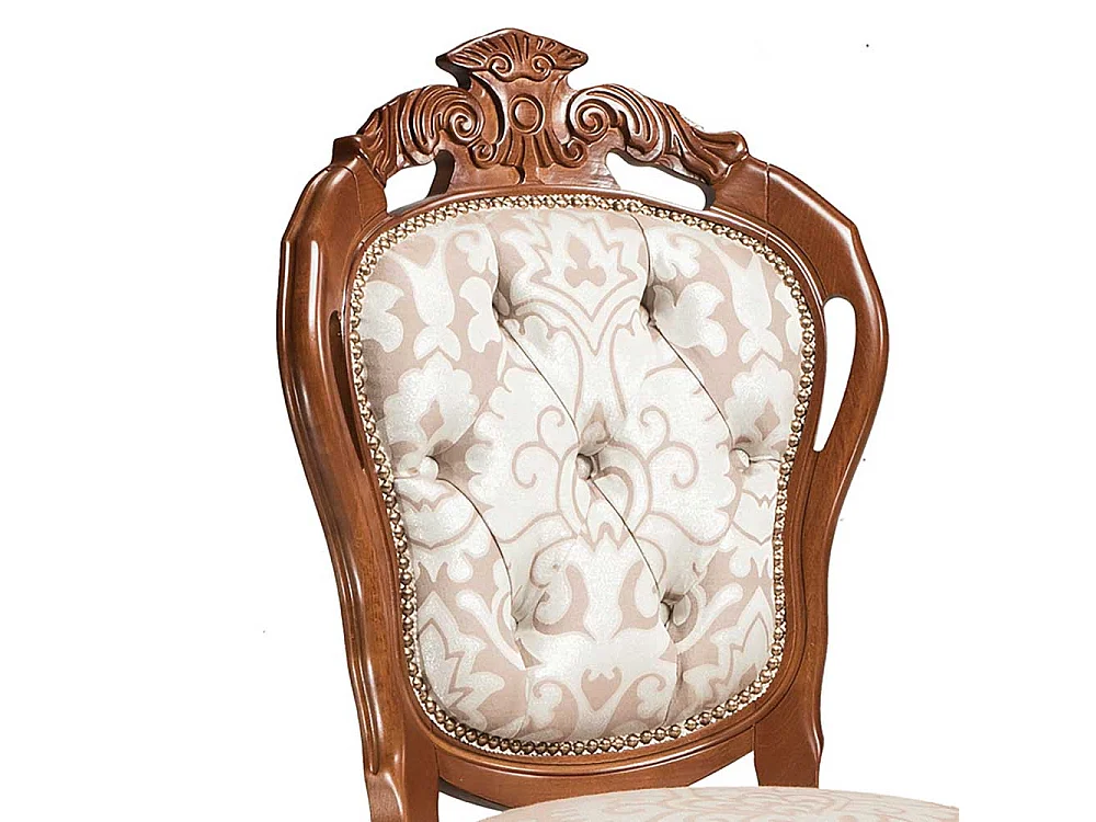 Esszimmerstuhl Polsterstuhl mit gepolsterter Rückenlehne im Barockstil (2er Set)