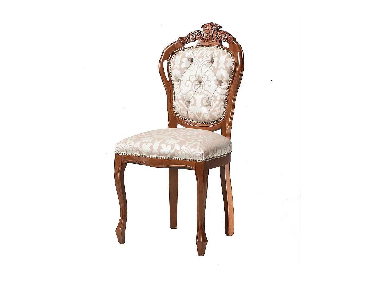 Esszimmerstuhl Polsterstuhl mit gepolsterter Rückenlehne im Barockstil (2er Set)