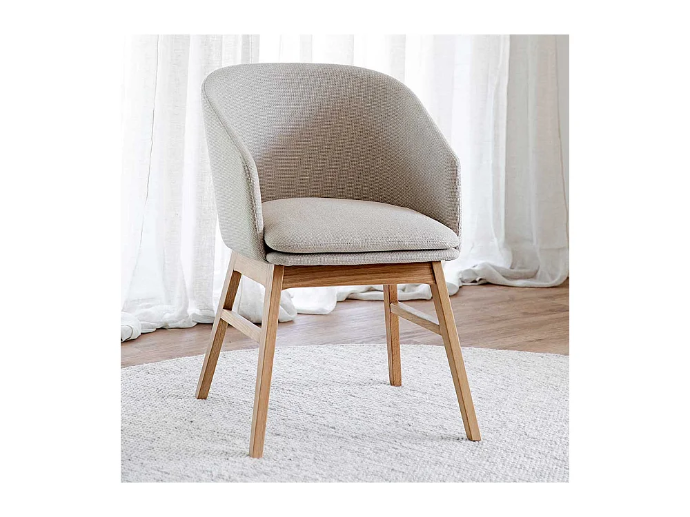 Esszimmerarmlehnstuhl Set in Beige Eichefarben (2er Set)