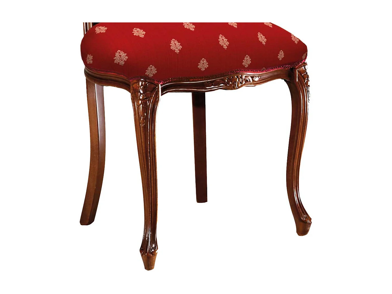 Medaillonstuhl in italienischem Stil Nussbaumfarben & Rot