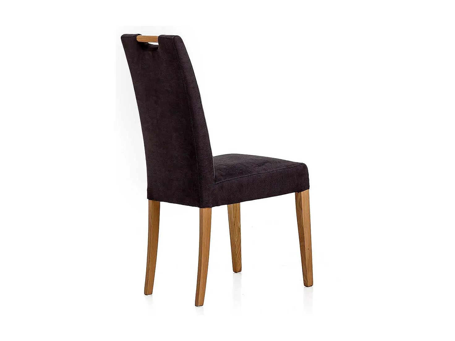 Essstuhl in Anthrazit Gestell aus Massivholz Eiche (2er Set)