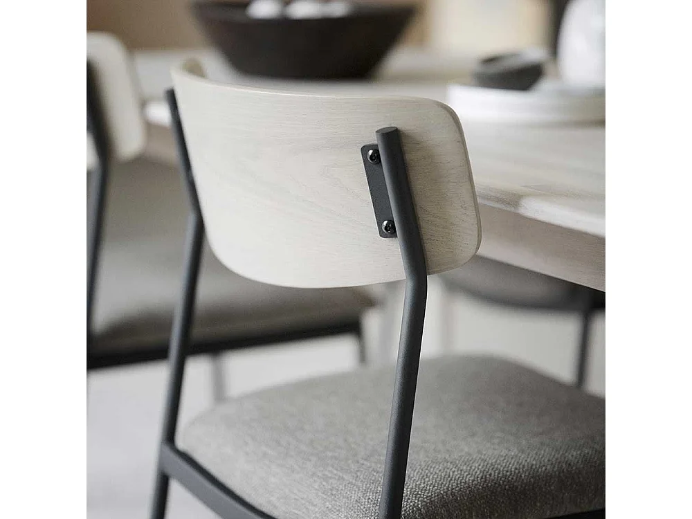 Stuhl Küche Esstischstuhl mit Gestell aus Metall und Rückenlehne aus Holz (2er Set)