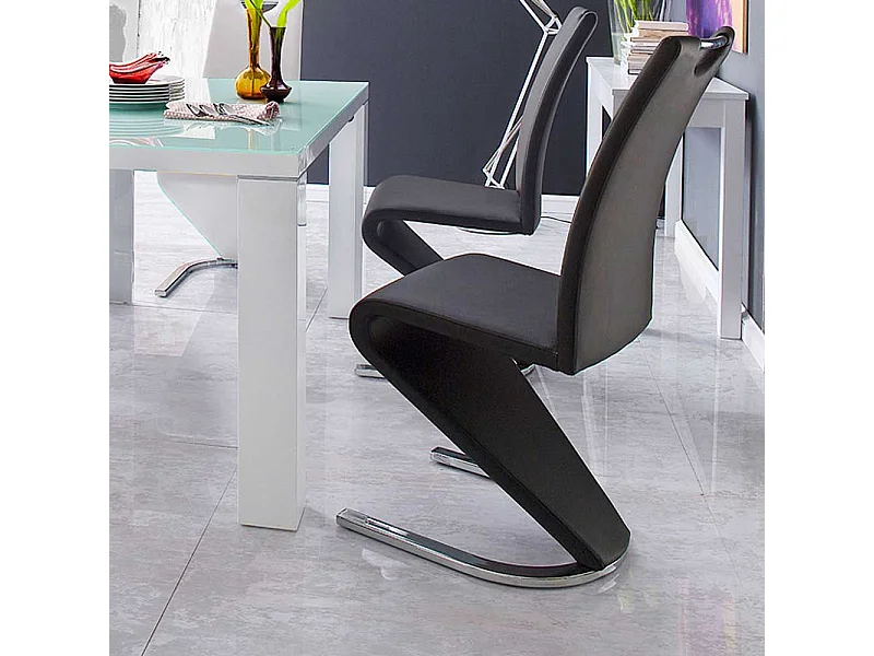 Swingstuhl in Schwarz modern (2er Set)