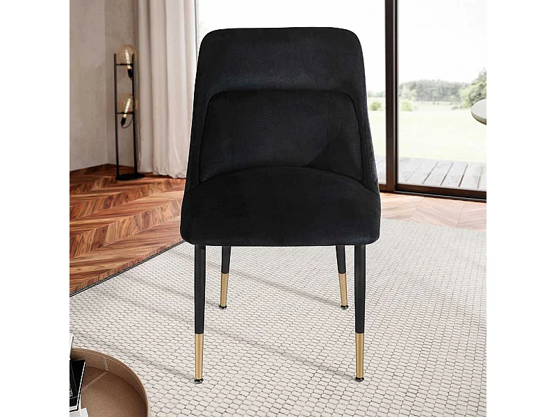 Esstischstuhl Polsterstuhl Esszimmer in Schwarz und Goldfarben