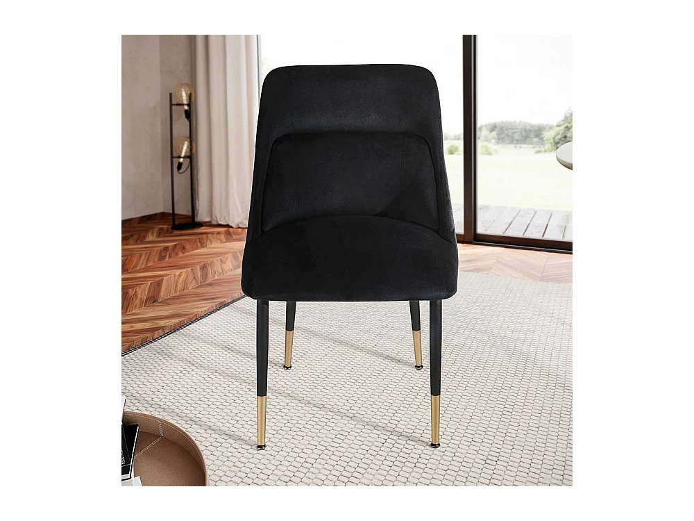 Esstischstuhl Polsterstuhl Esszimmer in Schwarz und Goldfarben