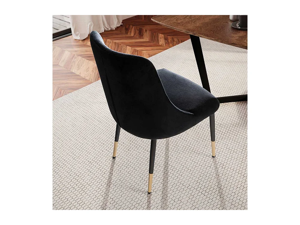 Esstischstuhl Polsterstuhl Esszimmer in Schwarz und Goldfarben