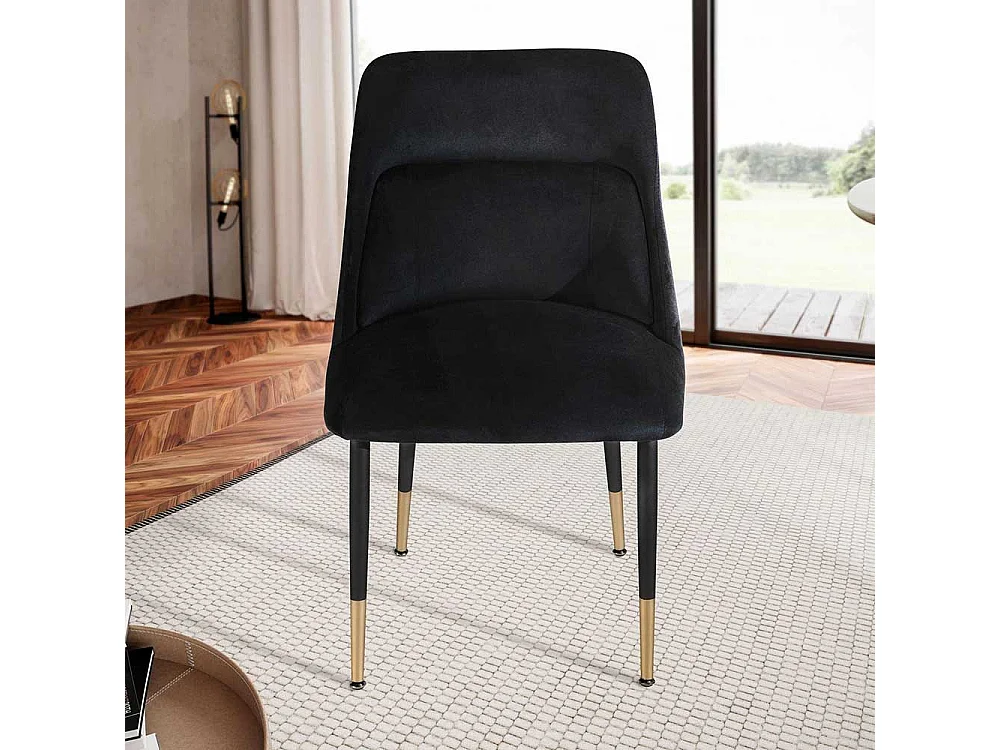 Esstischstuhl Polsterstuhl Esszimmer in Schwarz und Goldfarben