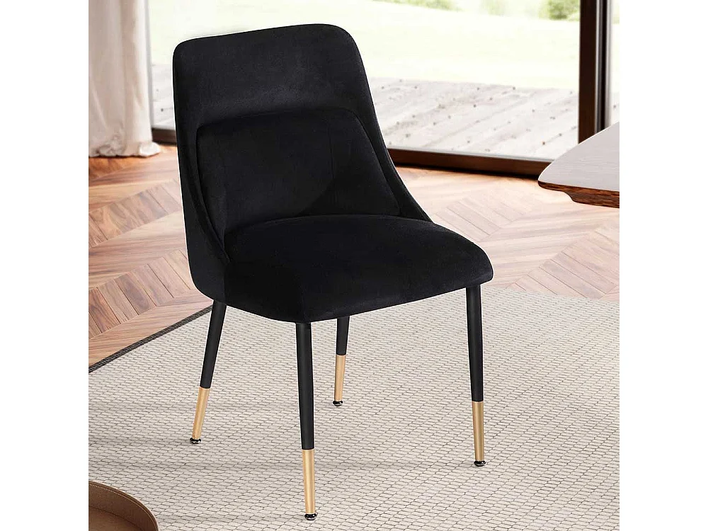 Esstischstuhl Polsterstuhl Esszimmer in Schwarz und Goldfarben