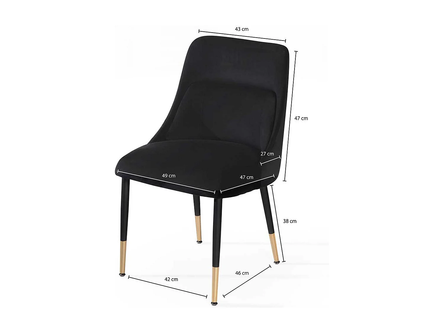 Esstischstuhl Polsterstuhl Esszimmer in Schwarz und Goldfarben