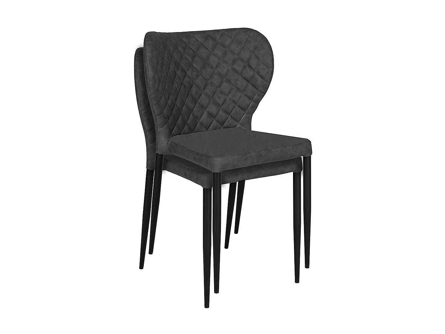 Esstisch Stapelstühle aus Kunstleder Metall (4er Set)