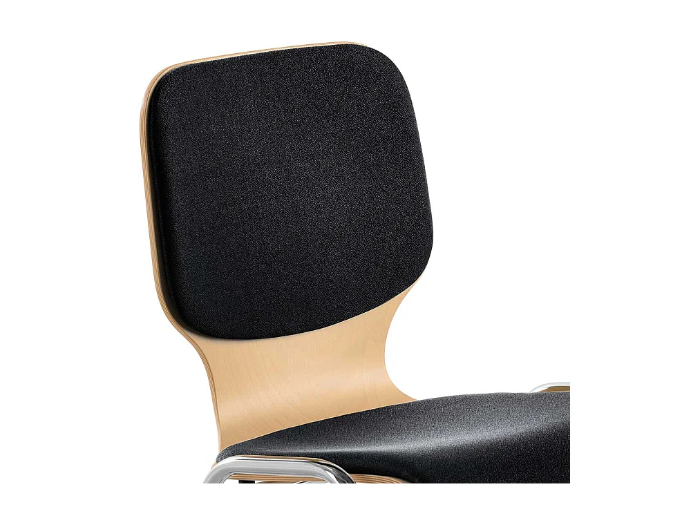 Schwarzer Reihenstuhl stapelbar Gestell aus Metall