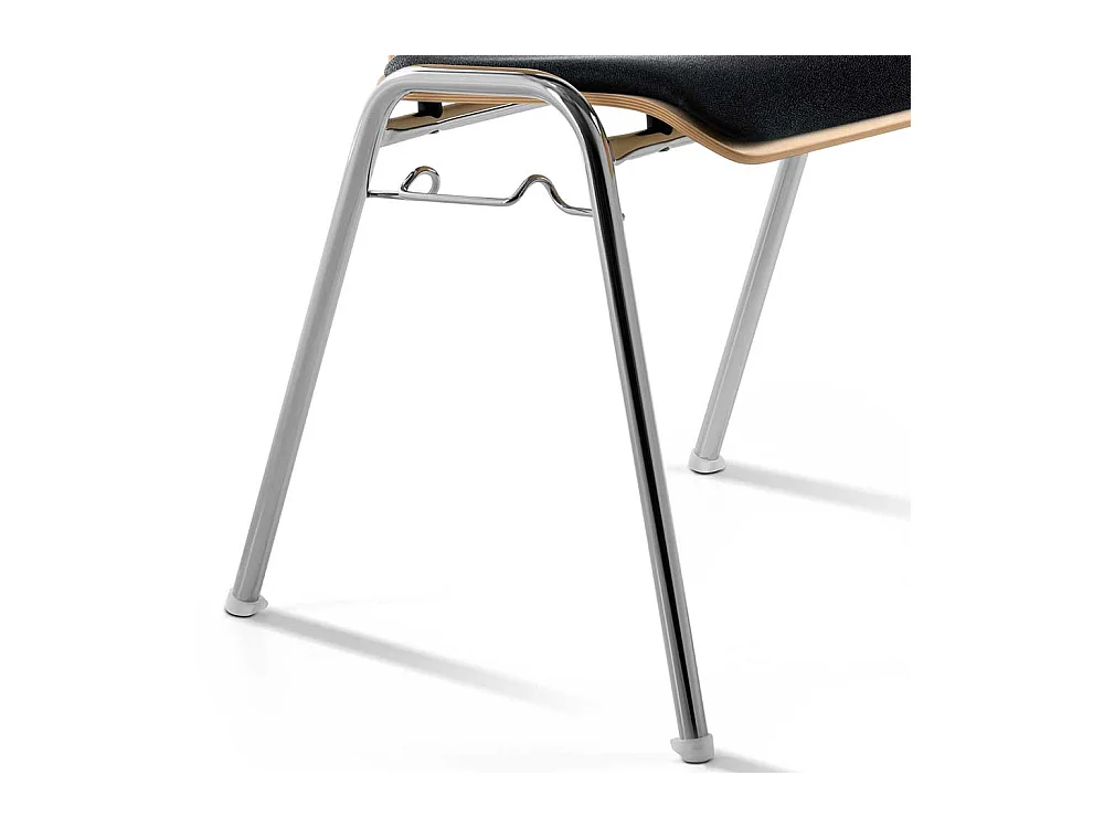 Schwarzer Reihenstuhl stapelbar Gestell aus Metall