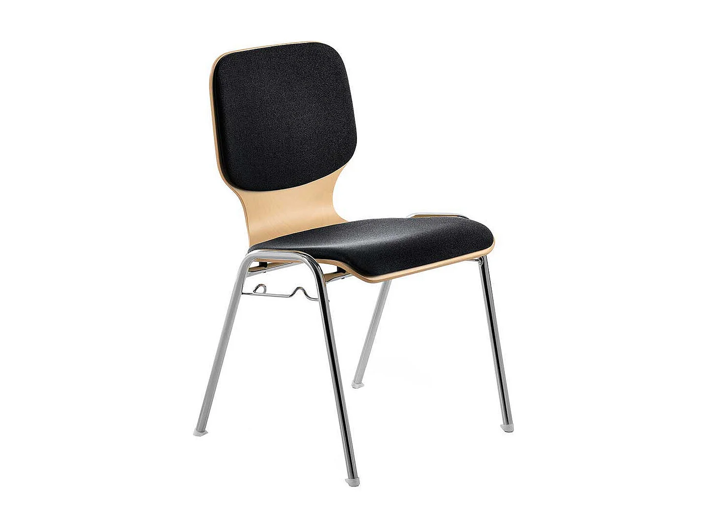 Schwarzer Reihenstuhl stapelbar Gestell aus Metall