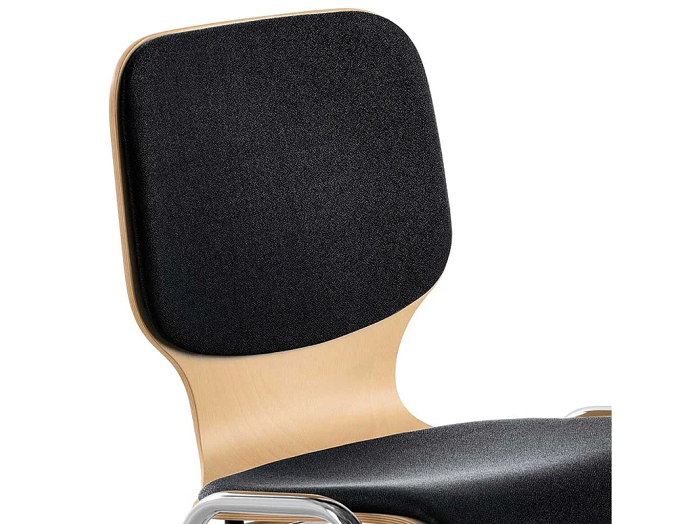 Schwarzer Reihenstuhl stapelbar Gestell aus Metall