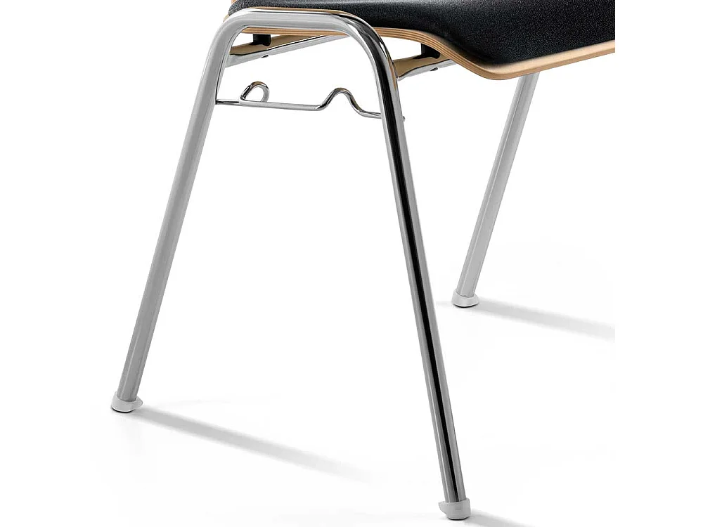 Schwarzer Reihenstuhl stapelbar Gestell aus Metall