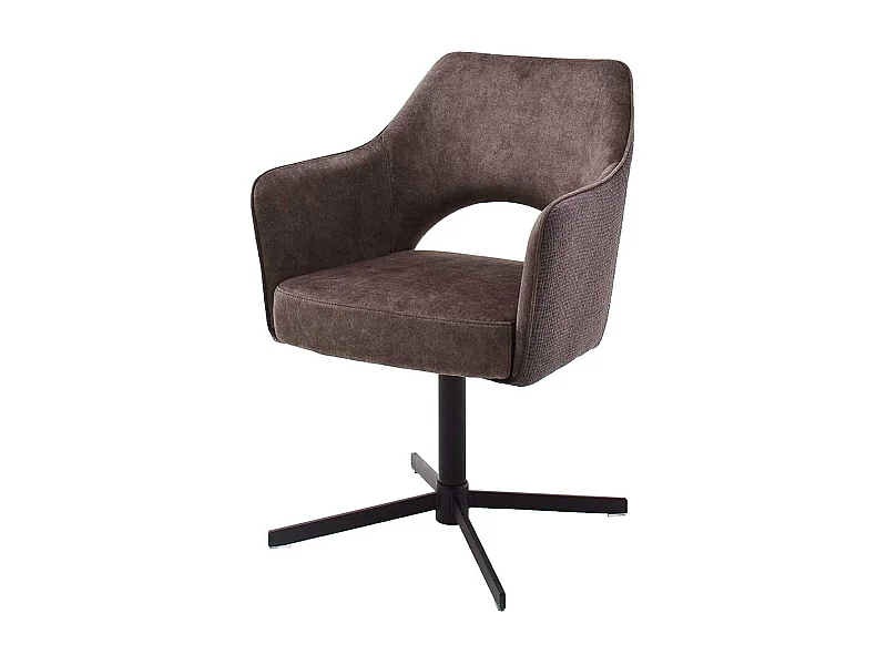 Drehstuhl in Hellbraun und Schwarz Armlehnen (2er Set)