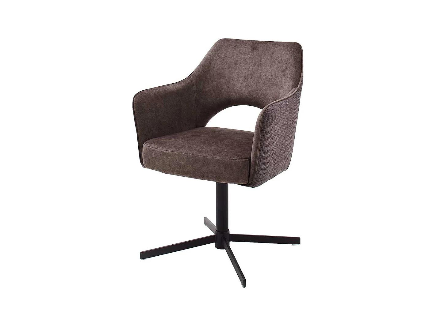 Drehstuhl in Hellbraun und Schwarz Armlehnen (2er Set)