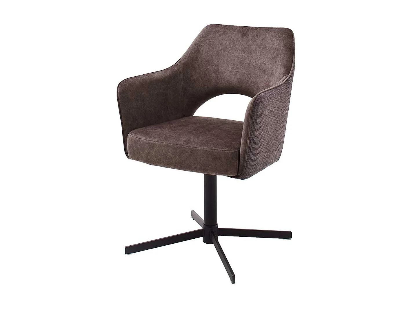 Drehstuhl in Hellbraun und Schwarz Armlehnen (2er Set)