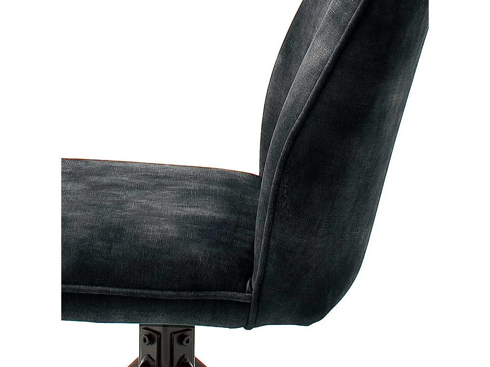 Drehbare Esszimmer Stühle in Anthrazit Velours Metallgestell schwarz (2er Set)